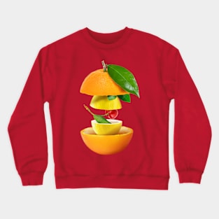 Orange Lemon Cherry Gifts Vegetarian Crewneck Sweatshirt